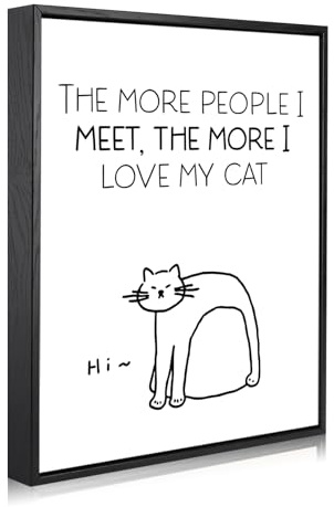 JBER Wandkunst, inspirierende Zitate, Motivationsposter für Büro, Dekoration, Raumdekoration, Poster, Schlafzimmer, Küche, Geburtstagsgeschenk, gerahmt, 40 x 30 cm (Black Framed Cat)