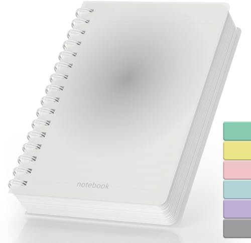 Smarpau Thick A5 Lined Notizbuch, 300 Seiten Wirebound Spiral Notebook Thick Journal 100gsm Papier, PVC Waterproof Journal Notebook für Frauen Männer Arbeit Schule Büro, 14,5 x 21cm - Schwarz