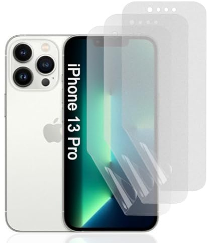 Hhfcryst Hydrogel Matte Screen Protector for iPhone 13 Pro, Pack of 3, Anti-Scratch, Anti-Glare TPU Protective Film, Anti-Fingerprint, Highly Sensitive Hydrogel Film