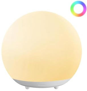 Aurviv Nachtlicht Kinder, Wiederaufladbare Berührungssteuerung mit Stufenloser Dimmfunktion & 7 RGB Farben, Baby Nachtlicht Ei mit 30/60 Min Stunde Timer für Kinderzimmer
