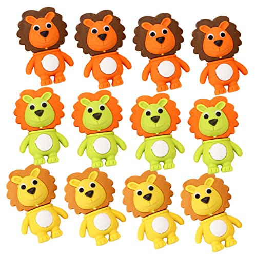 WESIEVYA Mini Löwen Radiergummi Für Kinder Cartoon Tierform Abnehmbar Süß Schreibwaren Für Schüler Leicht Zu Tragen Verwenden
