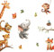milaosk Wandtattoo Tiere Wandsticker Dschungel Giraffe Tiger Leopard Fuchs Affe Elefant Vogel Schmetterling Wandbilde Selbstklebend Aufkleber Wandaufkleber Kinderzimmer Babyzimmer Schlafzimmer Deko