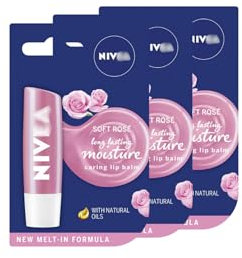 Soft Rose Lip Balm 4.8g X Pack Of 3 - This Lip Balm Protects Them From Becoming Chapped While Giving Long-lasting Moisturisation And Hydration