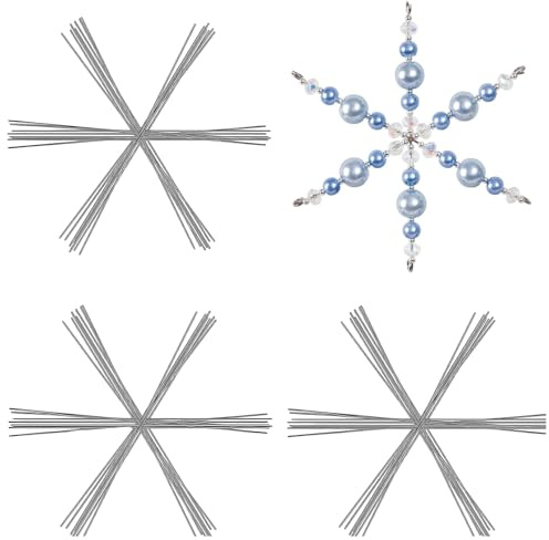 24 Stück Bastelset Für Weihnachtsdekoration, Perlensterne Bastelset, Drahtsterne Rohlinge, Metallsterne Zum Basteln, Diy Schmuck Und Partydekoration, Schneeflockenform Für Festliche Atmosphäre