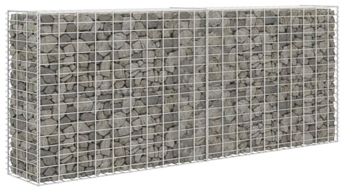 Gecheer Panier gabion en acier galvanisé 85 x 30 x 200 cm