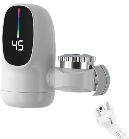 Robinet Chauffe-Eau Électrique - Chauffe-Eau Instantané Sans Réservoir Avec Affichage Numérique À LED - Alimentation 3000W pour Salle de Bain, Maison, Camping-Car, Cuisine Intérieure