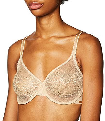 Gossard Women's Glossies Lace Sheer Bra Molded, Beige (Nude), 36B