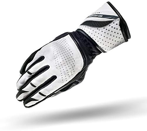 Shima MONDE Frauen Damen Motorradhandschuhe Leder Touring Urban LadyFit ( XS-L, Weiß), L