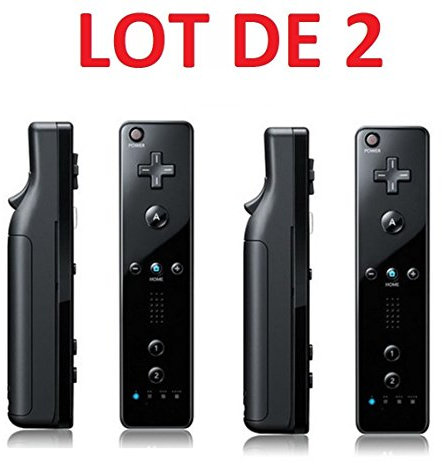 2 X Télécommande Wiimote pour Nintendo Wii et Wii U - Noir