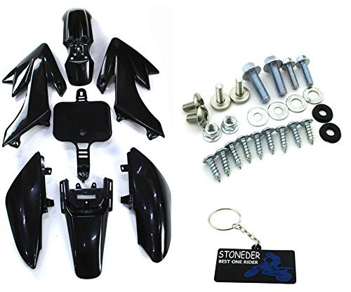 STONEDER Kit parafango corpo nero + viti di montaggio per XR CRF 50 Pit Trail Bike