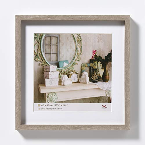 walther design Bilderrahmen grau 40 x 40 cm mit Passepartout, Stockholm EA444D