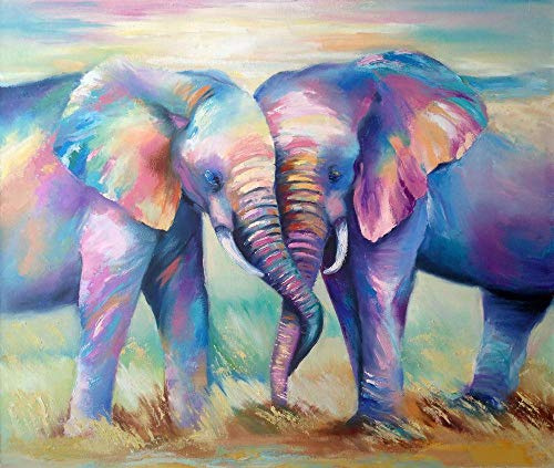 Two Colorful Elephants - Jigsaw Puzzles For Adults 1000-Piece Diy Puzzle Kids Wooden Toys