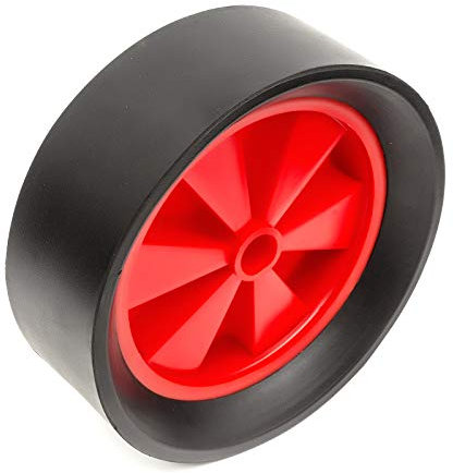 Red Plastic Wheel & Solid Rubber Tyre 10 Inch / 255mm Fits Wheelbarrow Cart