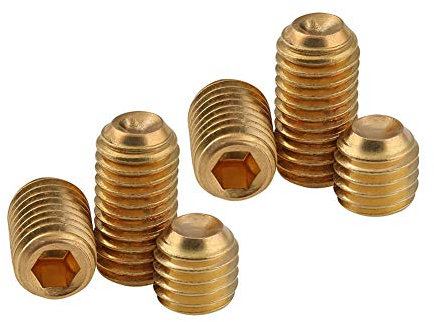 BOZONLI Madenschraube Inbusschrauben Messing Cup Punkt Innensechskant-Stellschrauben, M5×6mm,10 pcs