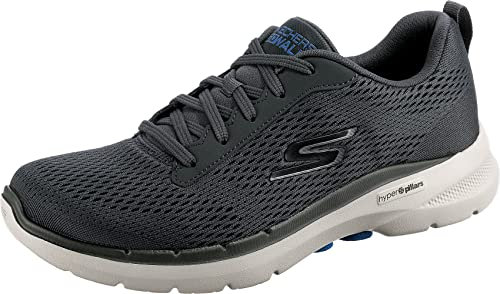 Skechers Herren GO Walk 6 AVALO Sneakers, Charcoal Textile/Synthetic, 44.5 EU