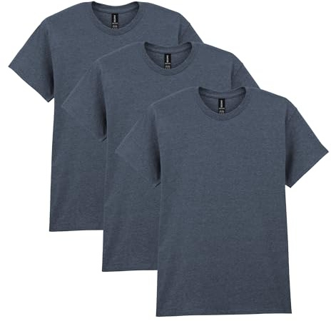 Gildan Mens Heavy Cotton T-Shirt, Style G5000, Multipack, Dark Heather (3-Pack), 3XL