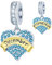 Dezember Geburtsstein Herz Anhänger Geburt Charms, passt Pandora Geburtstag Armband, 925 Sterling Silber blaue Zirkon December Birthstone Perlen, Geschenk für Freundschaft/Birthday/Oma