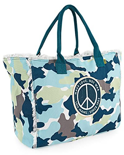 Lois - Borsa Spiaggia Donna impermeabile elegante Borsa Da Spiaggia pieghevole leggera Borse Da Spiaggia Donna capienti per mare piscina vacanza estate, Color foglia di tè