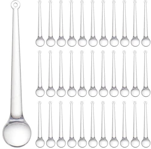 SUPERFINDINGS 50 Stücke Teardrop Acryl Big Pendants Clear Hanging Kronleuchter 3.88x0.75 Zoll Crystal Drop Kronleuchter Anhänger Für Teile Hochzeit Party Christbaumschmuck Ornamente