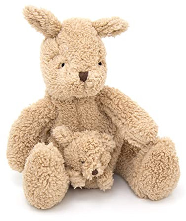 Carousel Home Decorative Fabric Kangaroo and Joey Doorstop Cute Door Holder | Novelty Indoor Door Stop Animal | Animal Door Stopper Weighted Door Stop - Toffee