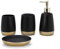 Black Bathroom Accessories Set Gold Bathroom Accessory Set,Toothbrush Holder soap Dispenser soap Dish Tumble Cup for Bathroom Decor Wedding Gift(Gold)