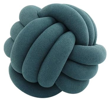 knotenkissen, Kissen Knoten, Knot Kopfkissen, Kissen Rund, Decorative Cushion, Zierkissen Knoten für Sofa, Bett, Wohnzimmer, Blau, 20cm