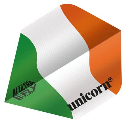 Unicorn UltraFly Dart Flights | Ireland Tricolour Flag Design | Standard Plus Shape | Ultra Durable 100 Micron Polyester PET