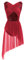 Ballettkleidung Damen Tanzkleid Ärmellos U-Rücken Glitzer Pailletten Blume Ballett Body Ballettanzug Asymmetrischer Tüllkleid Ballettkleid Salsa Ballerina Dancewear Eiskunstlauf Kleid Weinrot L
