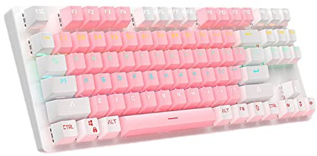 ADMLZQQ Clavier, USB Câblé Mini Clavier Gaming,Rétro-Éclairé LED Bleu Switch Keyboard pour Windows PC Ordinateur Mac Gamers Programmeur
