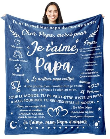 Juratar Cadeaux Noël, Cadeau Anniversaire Papa, Cadeau de Couverture en Flanelle pour l'anniversaire de Papa, Cadeau la fête des pères