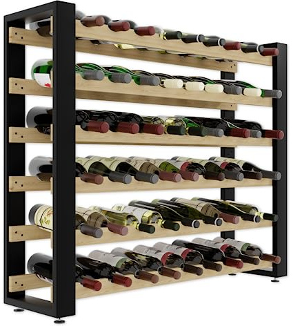 Lenmar Série RW Casier à vin en bois pour bouteilles, étagère de cave LOFT 54M, 84,5 x 104 x 27, 54 bouteilles