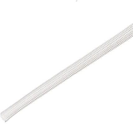 DMiotech 5mmx5m(16.4ft) Fibre Verre Manche Isolant Petite Lignes Tissu Tube pour Fil Protéger avec Résine Blanc