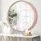 JJUUYOU Circular Wall Mirror Round Mirror for Bathroom Mirrors Decor Circle for Wall Metal Frame Make up Rose Gold Mirrors for Living Room Bedroom Dorm Decorative