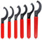 MSYU Coilover - Juego de llaves de ajuste, 6 piezas de llaves de choque, llaves de gancho, llaves en forma de C para sistema de suspensión (rojo y negro)
