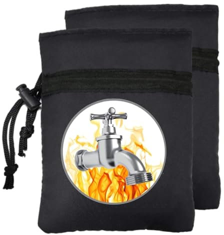 Lot de 2 housses de robinet d'extérieur pour protection contre le gel hivernal, isolation thermique en coton épais, tissu imperméable, protège les robinets du gel et des fissures, 13,2 x 18,3 cm (l x