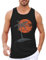 Runcati Printed Tank Top Herren Ärmelloses Sport Muskelshirt Fitness Gym Training Unterhemd Baumwolle Atmungsaktive Bodybuilding Shirt,Schwarz,M