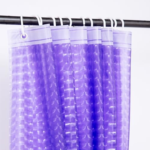 jssablo Violetter Duschvorhang, 100% wasserdicht, EVA-3D-Duschvorhänge mit 3 robusten Magneten an der Unterseite und 12 rostfreien Ösen, 183 x 183 cm, beschwerter Duscheinsatz für Duschkabine