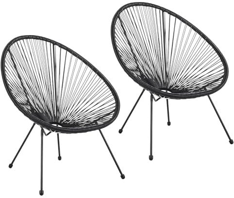 Albatros Acapulco - Set di 2 sedie da giardino o da balcone, design iconico, ergonomiche e portata fino a 120 kg, per esterni o interni, poltrona relax