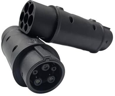 JATRHG Adapter für EV-Ladestecker Typ 2 auf Typ 1, Konverter für das Aufladen von Elektrofahrzeugen von IEC62196 auf SAE J1772.