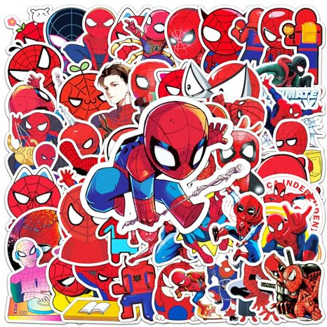 50Pcs Aufkleber Spiderman, Wasserfeste Vinyl Stickers, Leicht Aufzutragen und Abzuziehen