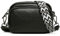 Wybtbm Crossbody Bag Damen, Klein Umhängetasche Damen, Echtes Leder Breiter Gurt,Kleine Handtasche Damen Handytasche zum Umhängen mit Breitem Schultergurt u 3 fächern(Schwarz)