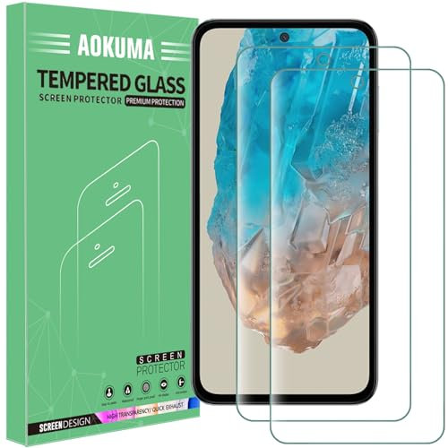 AOKUMA Verre Trempé compatible Samsung Galaxy M35, [Lot de 2] Protection d'écran Pour Samsung Galaxy M35 [0.26mm] [Extrêmement résistant aux rayures] [Haute définition][Facile à installer]