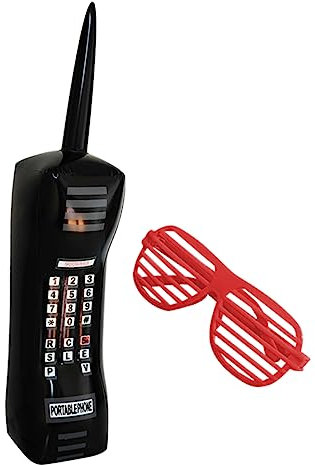 TOYANDONA Aufblasbares Retro Mobiltelefon in Übergröße Mit Kunststoffbrille 80er 90er Party Deko Für Erwachsene Cosplay Fasching