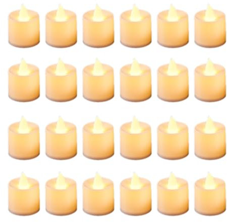 ZOOMIMI 24Pack Warm White LED Candle Flameless Candle, Battery Operated Electric Tealights for Home Decors Centerpieces