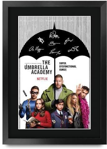 HWC Trading The Umbrella Academy Gifts Printed Signed Autograph Poster for TV Memorabilia Fans - A3 Framed