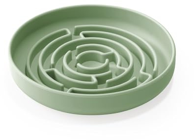 Anti Schling Napf für Hunde und Katzen I Slow Feeder I Leckmatte Hund mit großem Saugnapf I Schleckmatte Katze für Nassfutter (Hellgrün)