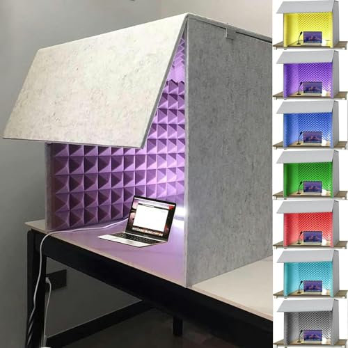 CNPRAZ Sound Proof Box Sound Isolation Room for Home Studio, Desktop Soundproof Cover, Portable Recording Booth, Sound Booth Box, Microphone Isolation Shield (Green)