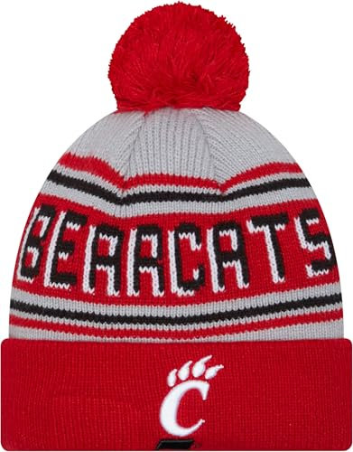New Era NCAA Cheer Sideline Cuff Beanie Mütze mit Bommel – NCAA Sport Cuffed Winter Knit Toque Cap