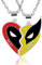 HQRKOTM Set di 2 Bff Regalo Migliore Amica Ciondolo,collana stitch,per Coppia Marvel Deadpool Wolverine Best Friends