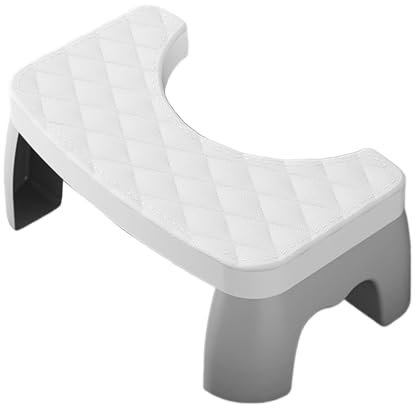 BAMFY Antidérapant Tabouret Toilette, Tabouret D'étape pour Le Pot, Splicable Tabouret De Caca pour La Salle De Bain S'accroupir Marche Pied Toilette Tabouret à Caca(Blanc)
